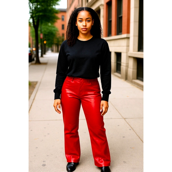 WAYF Small Faux Leather Pants NWT - Picture 1 of 9